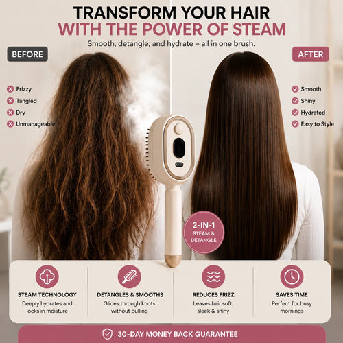 Steam Straightening Hair Brush